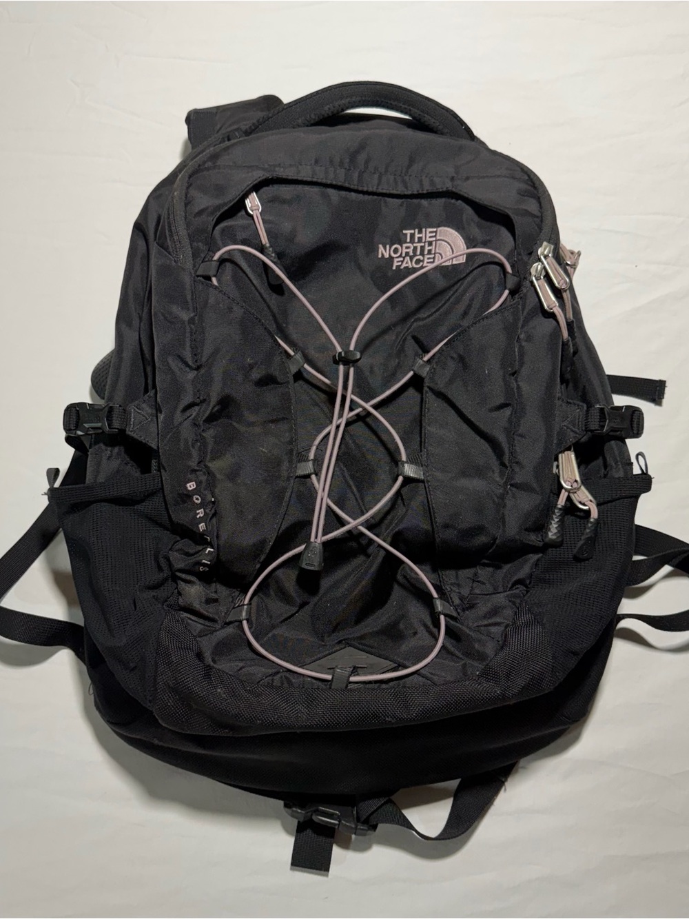 The North Face Borealis Backpack with Lavender Embroidery